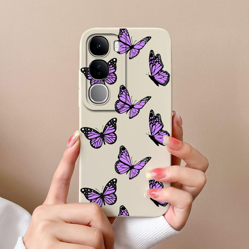 For Vivo V40 Lite V40SE Y200 Y300 Case Simple Heart Liquid Silicone Camera Protection Back Cover For Vivo V 40 Lite V40 SE Funda