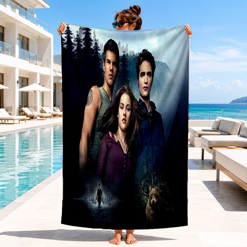 Vampir Saga Romanze Strandtuch, Mikrofaser Strandtuch, Perfekt für Pool, Strand, Reisen, Heimdekoration Strandparty Fan Geschenke
