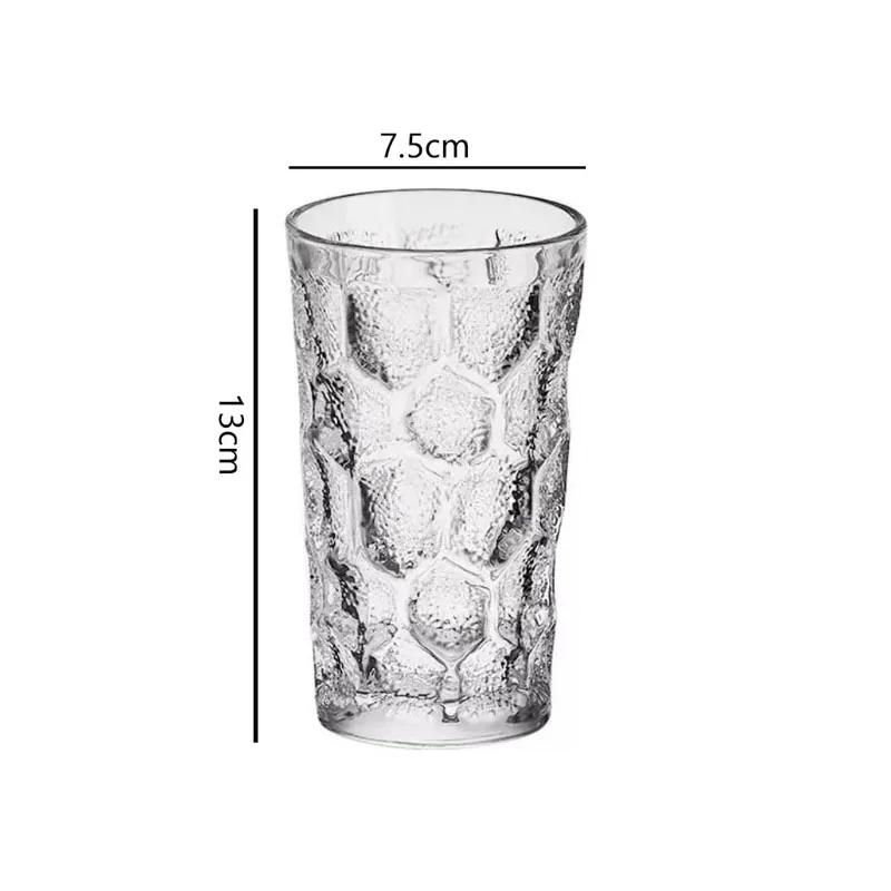 238ml/300ml Colorful Glass Cups Honeycomb Patterned Beverage Cup Wine Glass Bar Cocktail Glass Summer Home Juice Soda Water Cups