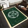 Grüner Fußballfeld-Druckteppich mit Fußballmuster für Heimdekoration Geeignet für den Einsatz als Anti-Rutsch-Matte für Wohnzimmer, Schlafzimmer, Sofas