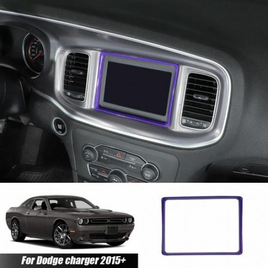 Armaturenbrett Navigation GPS Bildschirmabdeckung Zierrahmen Für Dodge Charger 2015+ Lila