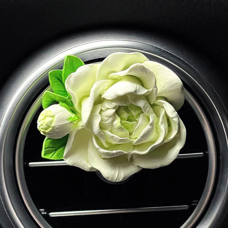 Jasmine Car Air Freshener & Vent Decoration - Stone Fragrance Flower Ornament for Women