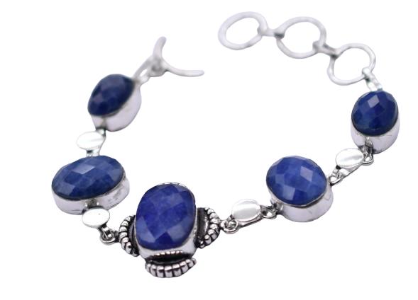 Blue Sapphire Gemstone Handmade Bracelet Jewelry BR 166