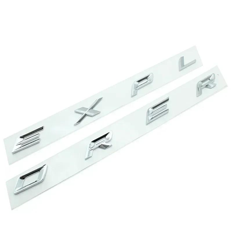 3D ABS Chrome Black Explorer Logo Car Front Hood Emblem Bonnet Letters Badge Sticker For Explorer 2020 2021