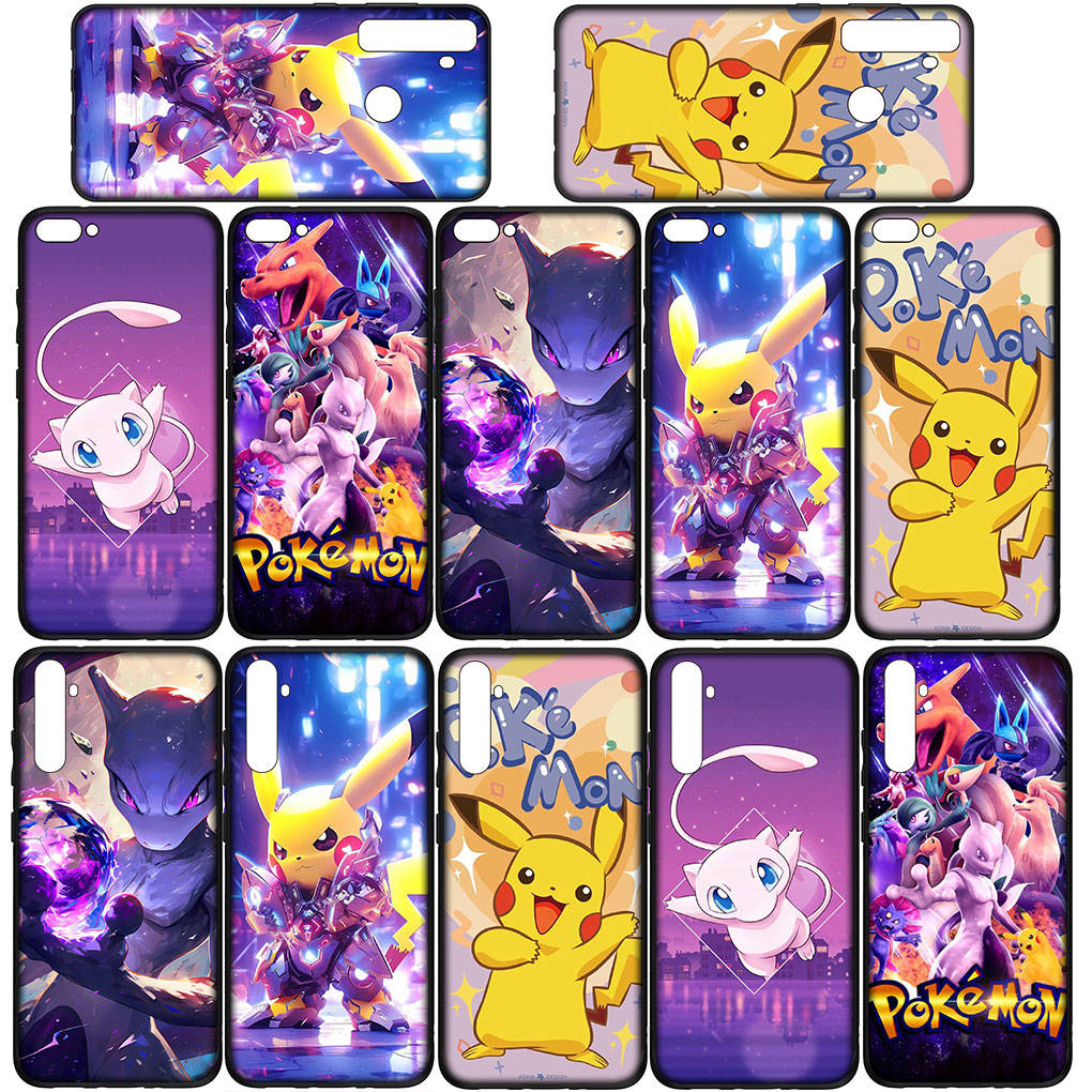 Cover for iPhone 16 15 Xiaomi Redmi Note 14 13 12 11 Pro Max X 8 9 16e Samsung Galaxy S25 S24 S23 Moto A4 OPPO Huawei Mew Mewtwo Pikachu Phone Case