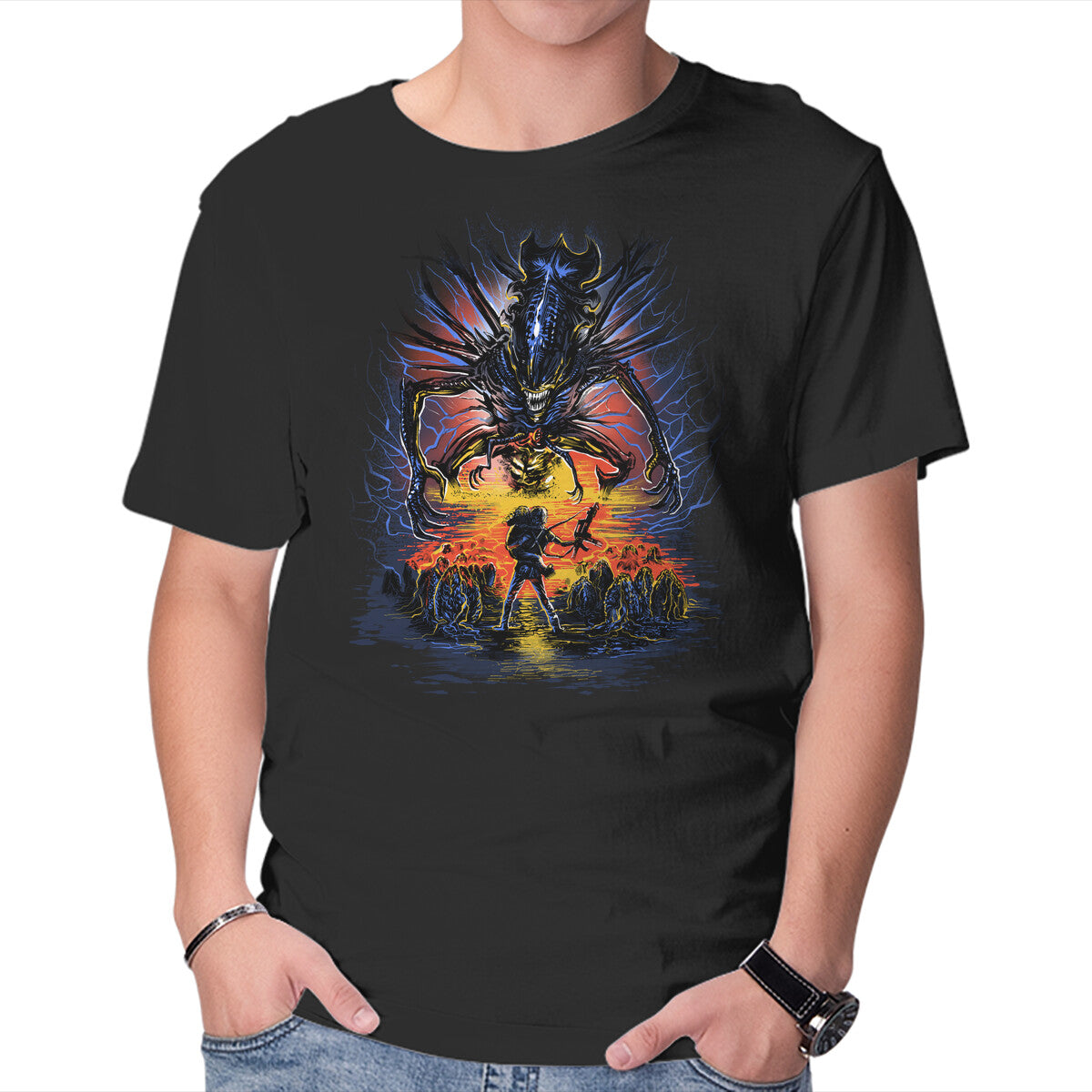 Unisex Crew Neck T-Shirt Alien You Shall Not Pass Graphic Short Sleeve Casual Tee XL