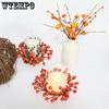 Artificial Berry Skewers Wreath Autumn Thanksgiving Day Halloween Decorations Durable Plastic Fall Hanging Wreath for Front Door