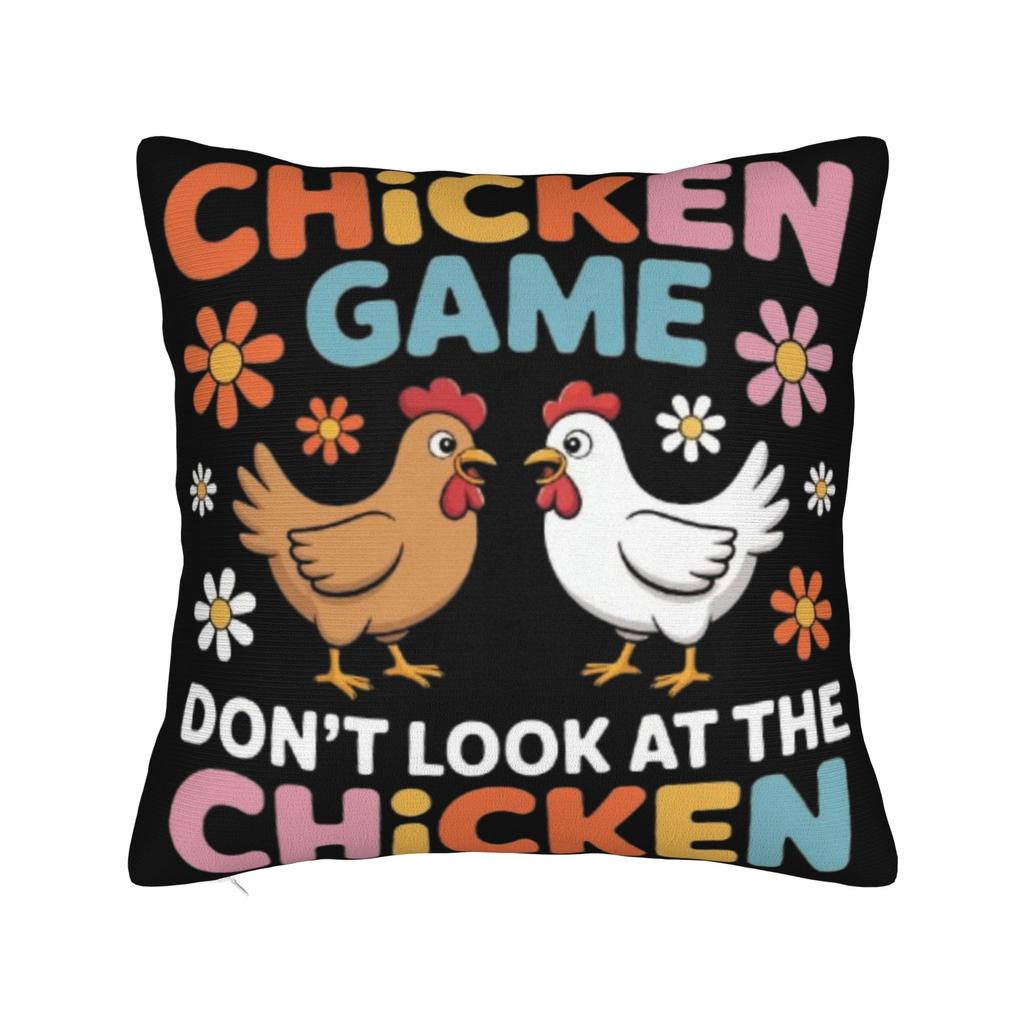Decorative Pillowcases Chicken Game Dont Look At The Chicken Product Living Room Pillow Case Cover Zipper Multiple Sizes