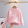 Autumn Winter Children's Sweater Pullover Round Neck Knitwear Mink Down Children's Western Cartoon Long Sleeve Sweaters