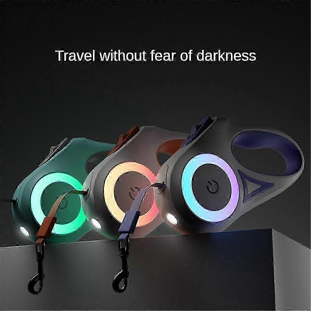 5m Automatic Retractable Dog Leash LED Luminous Leading Fashion Light Straps For Dog Puppy Pet Flexi Walking Running Lead