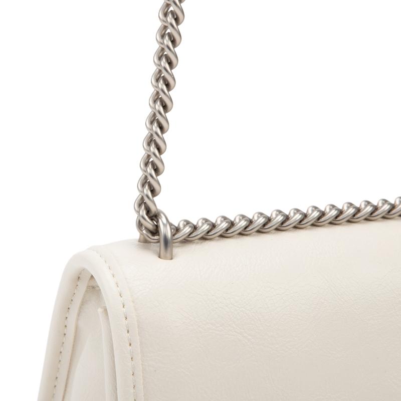 Calvin Klein Elegant Commuter Flap Chain Crossbody Small Square Bag Women Shoulder Bag Milk-White 4K3085G-67U