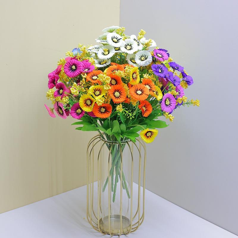 1pc Outdoor Simulation Flower Office Home Decoration Bouquet Plastic Daisy Artificial Flower Indoor Festival Decoration Flowers