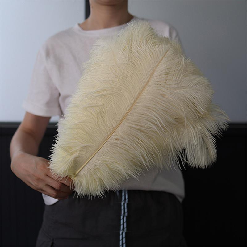 1 pz Piuma di Struzzo Elegante Bianca Soffice per Festa di Matrimonio Stanza di Casa Decorazioni Fai da Te 45-50 cm
