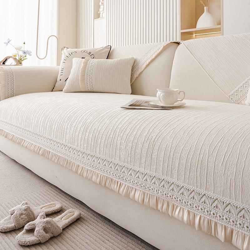 Sofa Cushion Four Seasons Universal Light Luxury Cream Wind High Sense Non-Slip Seat Cushion New Sofa Cover Cloth Towel Cover