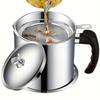 Stainless Steel Oil Strainer Pot Container with Fine Mesh Jug Storage Can with Filter with Base Cooking Oil Pot Kitchen Tools