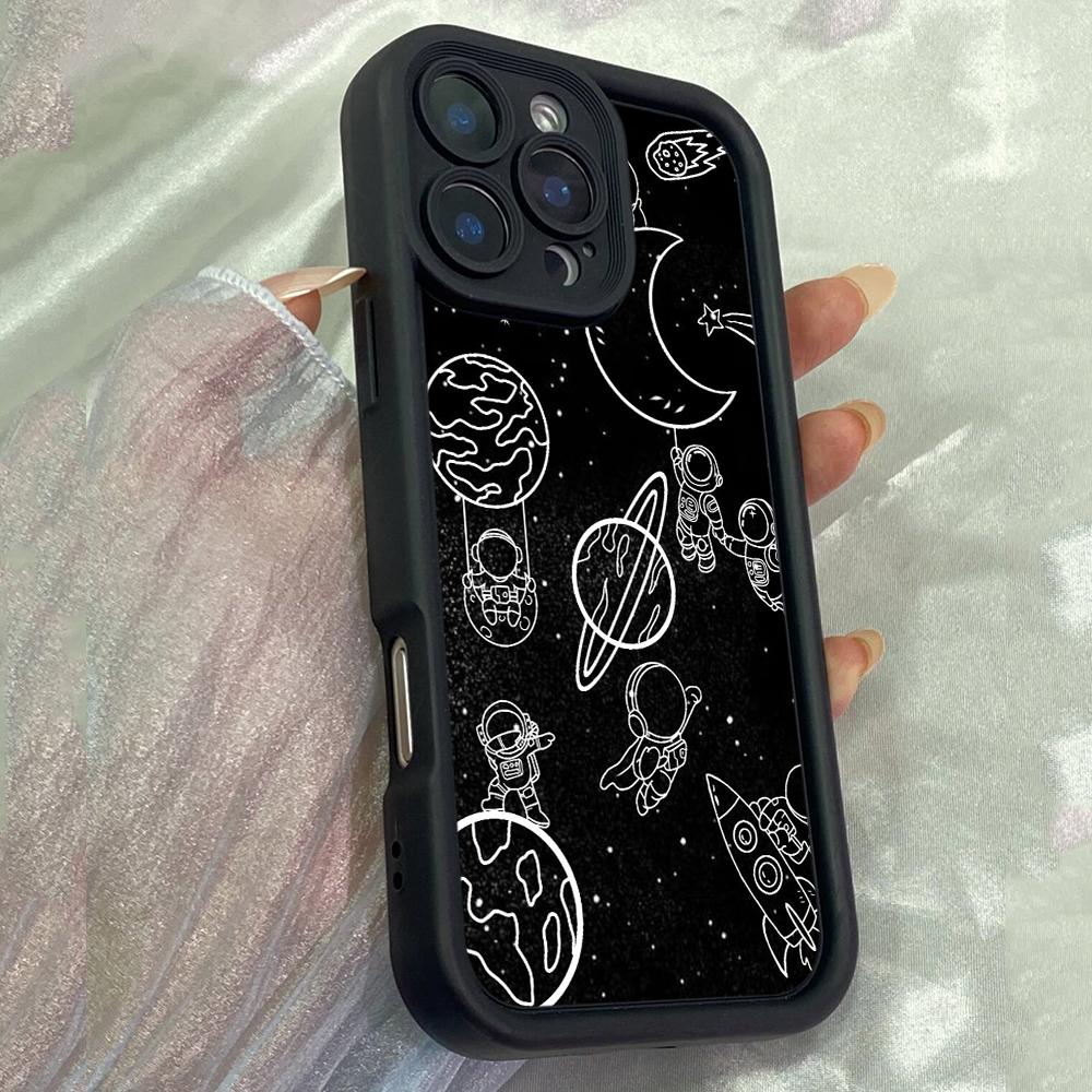 JT479 sky planets stars astronaut for iPhone 17 16 15 14 13 Pro Max Samsung S26 S25 Ultra A17 A07 A56 A16 A15 A14 Xiaomi 15T Redmi 15c 14C Soft Case