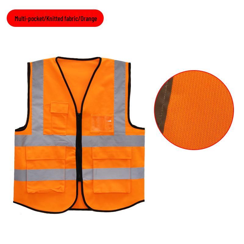 Reflekterande säkerhetsväst för trafik, byggarbetsplatser och trädgårdsarbete - Fluorescerande grön, Anpassningsbar. 