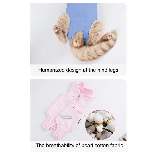 Cat Recovery Suit Breathable Kitten Onesie Bodysuit for Cats After Surgery Spay Abdominal Wounds Skin Diseases