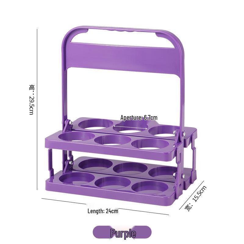 Compact Plastic Foldable Wine & Beverage Holder - 6-Bottle Capacity