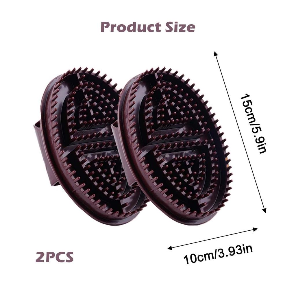 2 PCS Meridian Brush for Belly Fat, Meridian Massage Brush, Full Body Massage Brush for Lymphatic Care and Dry Brushing, Brown