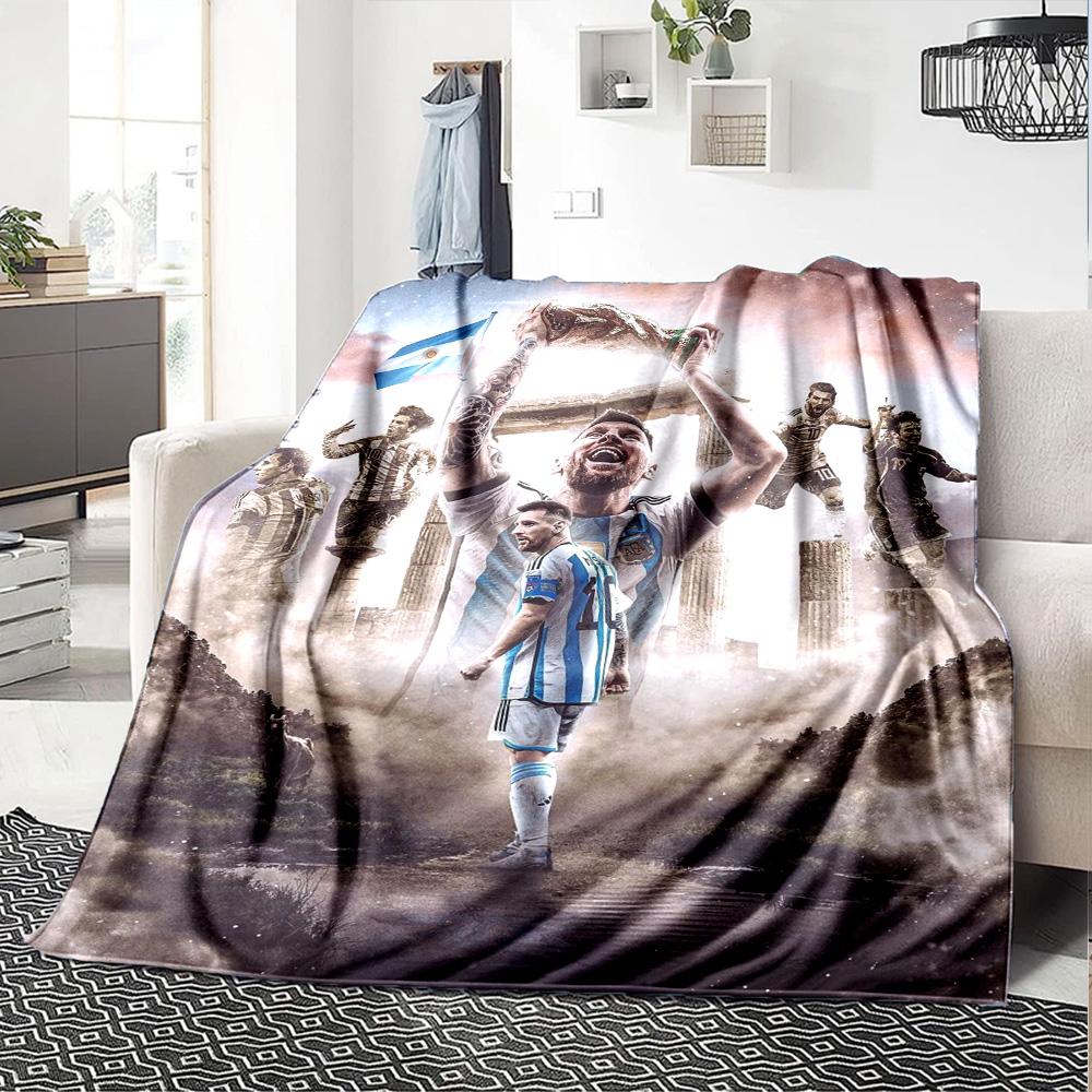 Football Messi Blanket Warmthful Decor Suitable for Chair Office Bedding for All Occasions Warmthful Decor Ideal Gift for Friends Family Couples Picni