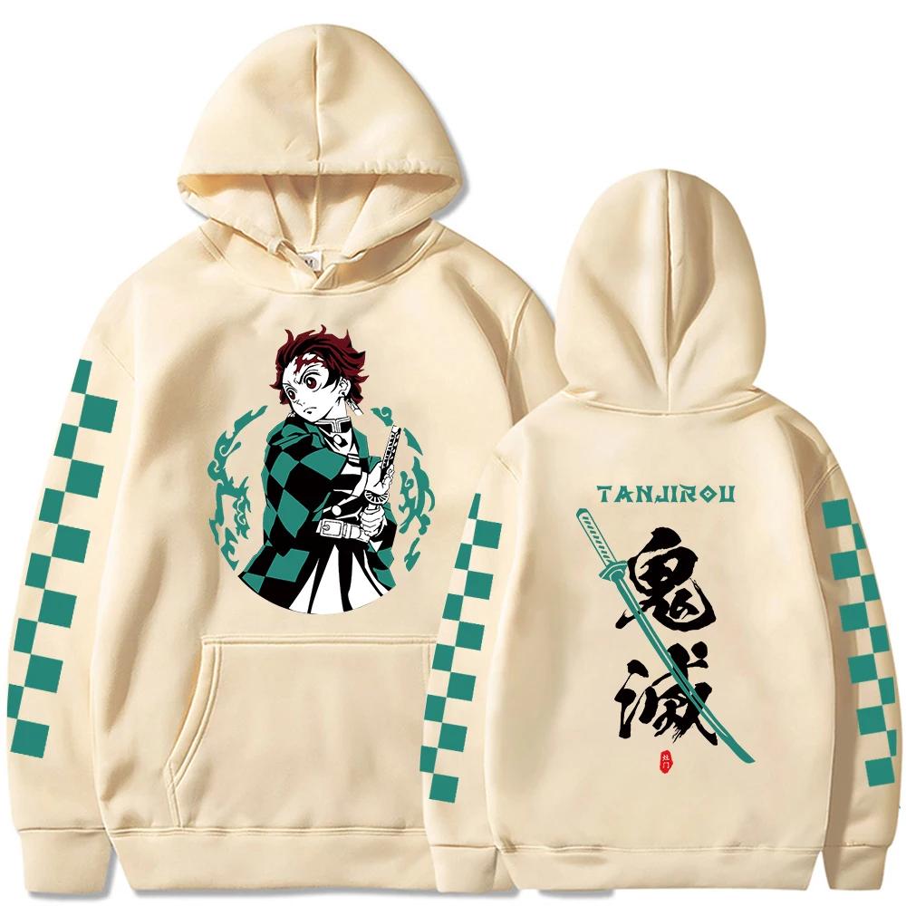 Demon Slayer Japan Anime Plus Size Hoodie Tanjiro Kamado Men Women Sweatshirts Y2k Harajuku Unisex Clothes Tops