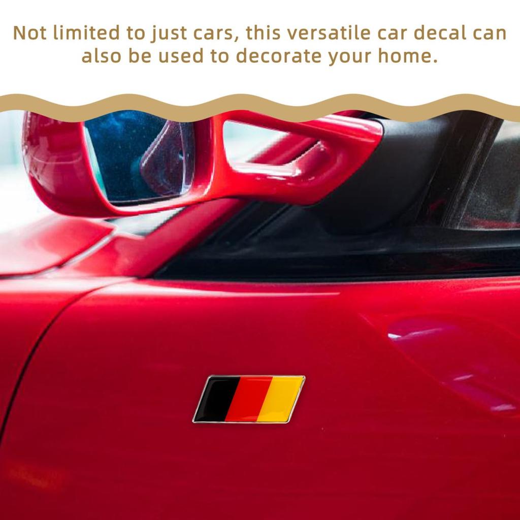 Mipcase Germany Flag Car Sticker, Metal National Flag Car Decal, Germany Flag Car Vehicle Window Sticker for Party Decoration