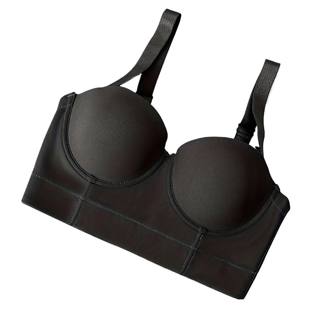 

Женский бесшовный гладкий бюстгальтер на косточках, пуш-ап, с широкой нижней частью, полупрозрачная чашка CD 40/90CD чёрный