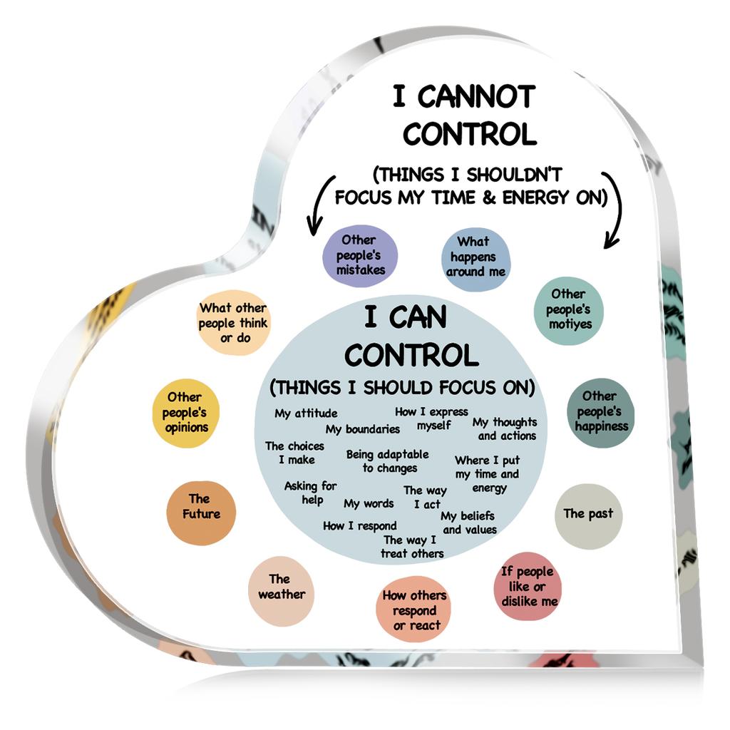 1PC Heartfelt Mental Health Decor Acrylic Plaque Sign Inspirational Things I Can Control Artwork,Therapist Office Room Decor