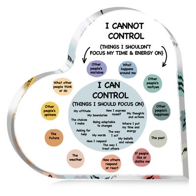 1PC Heartfelt Mental Health Decor Acrylic Plaque Sign Inspirational Things I Can Control Artwork,Therapist Office Room Decor