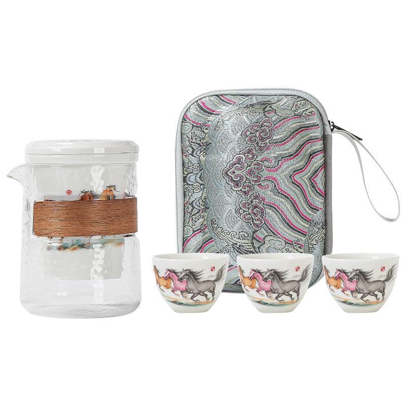 Travel tea set Outdoor portable express cup set Household Kung Fu tea set Opening event souvenir