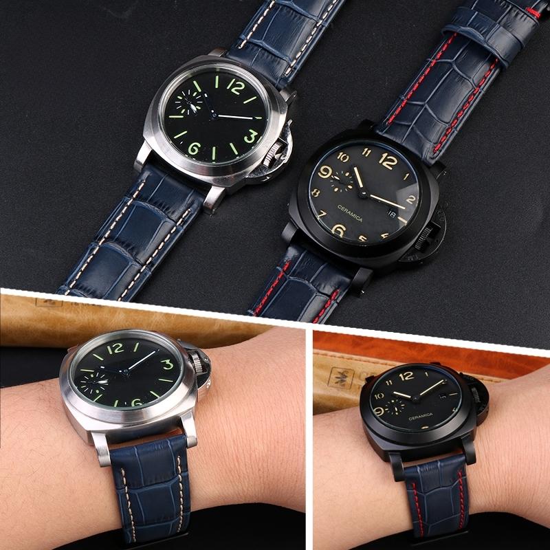 For Panerai PAM688 441/1313 Cowhide Leather Men's Blue WatchStrap Bracelet 20mm 22mm 24mm 26mm High Quality Waterproof WatchBand
