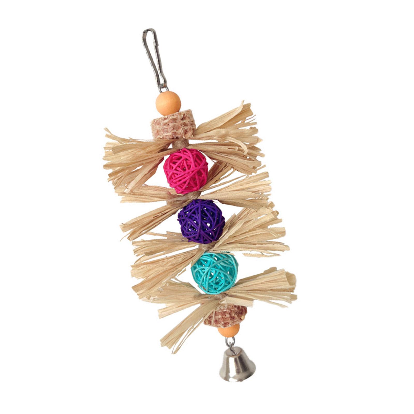 

Bird Toy Tearing Game Chewing Toy Rattan Balls for Teeth Grass Cage Hanging Toy Pet Grinding Teeth Toy