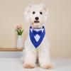 Hunde Smoking Bandana Formelt Bryllupsantrekk med Sløyfe Kjæledyr Trekant Smekker Skjerf Justerbart Kjæledyrhalsbånd for Små Mellomstore Hunder Katter