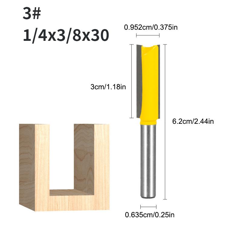 1/4 Shank Straight Bit Tungsten Carbide Single Double Flute Router Bit Wood Milling Cutter For Woodwork