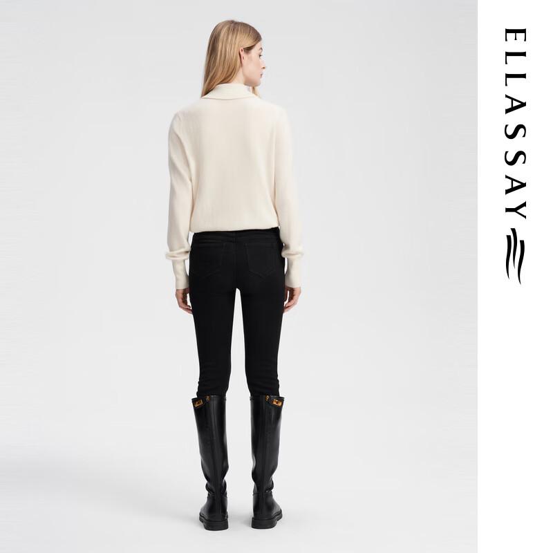 ELLASSAY Women's Cashmere High-Neck Pullover Knit Sweater
