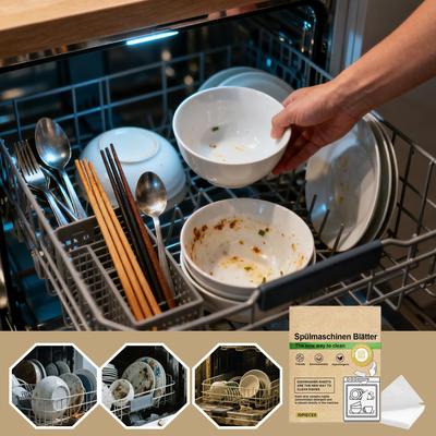 Dishwasher Cleaner Tablets 30 Pcs Odor Eliminator Sheets Heavy Duty Deep Clean Descaler for Kitchen Home Laundry Washing Machine