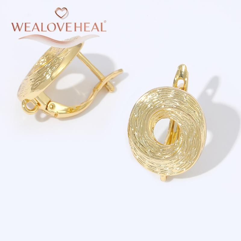 French Circular Thread Earring Hooks Lever Back Open Loop Setting for DIY Earring Clasp Jewelry Making Accessories Findings