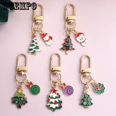 Christmas Series Pattern Design Keychain Sets Cute Christmas Tree Bags Keychain Pendants Holiday Small Gifts DIY Home Festive Decor Ornaments