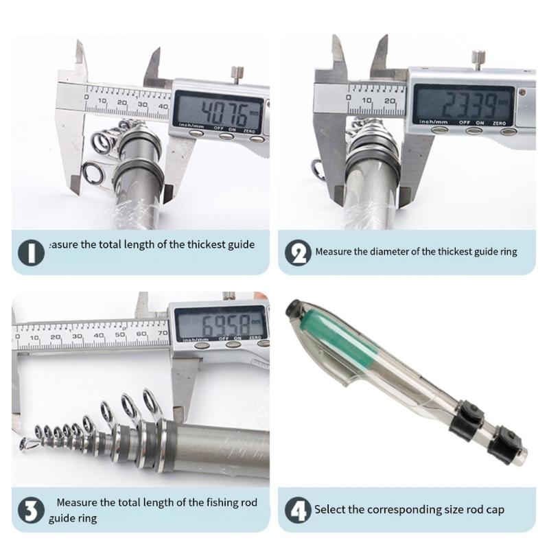 Fishing Rod Guide Protections Cover Fishing Rod Tip Cover with Fixing Belt Rod Top Hat Protector Fishing Rod Accessories