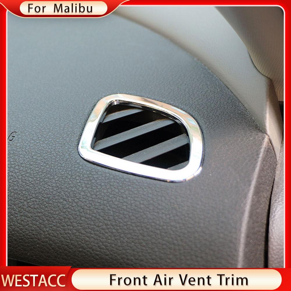 2Pcs/set ABS Chrome Car Front Air Conditioning AC Vent Outlet Sticker for Chevrolet Chevy Malibu 2012 2013 2014 2015