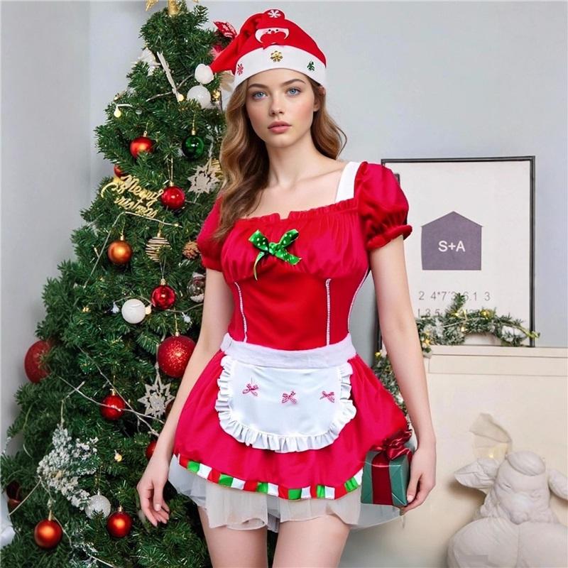 

Костюм для рождественского выступления «Любящее сердце», наряд для рождественской игры в ночном клубе XL красный