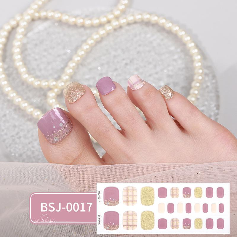 Gel Toenail Stickers Gel Manicure Stickers 3D Phototherapy Nails Semi-cured Toenail Stickers