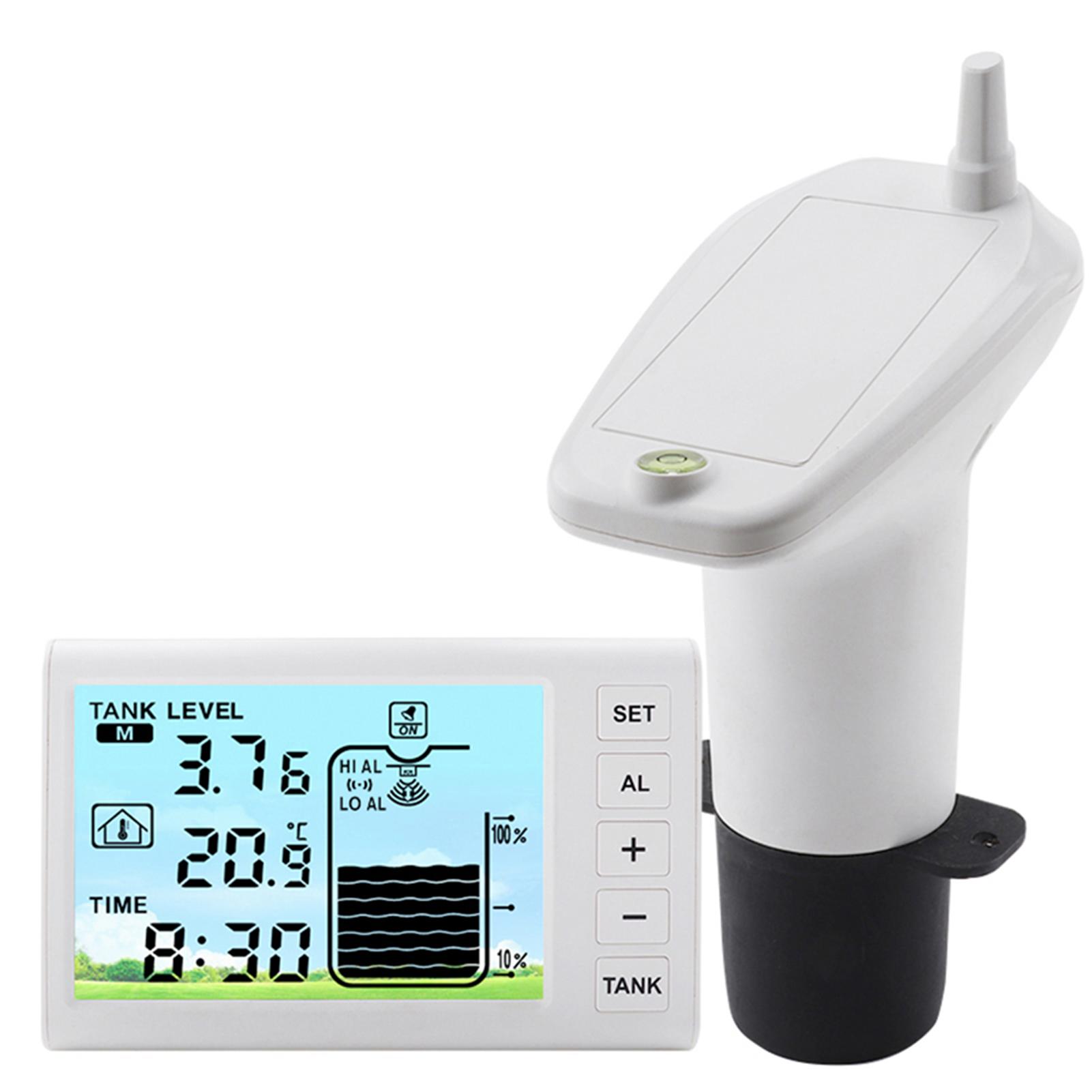 

Wireless Ultrasonic Level Gauge Water Tank Liquid Level Meter with Temperature Sensor Liquid Depth Level Gauge белый