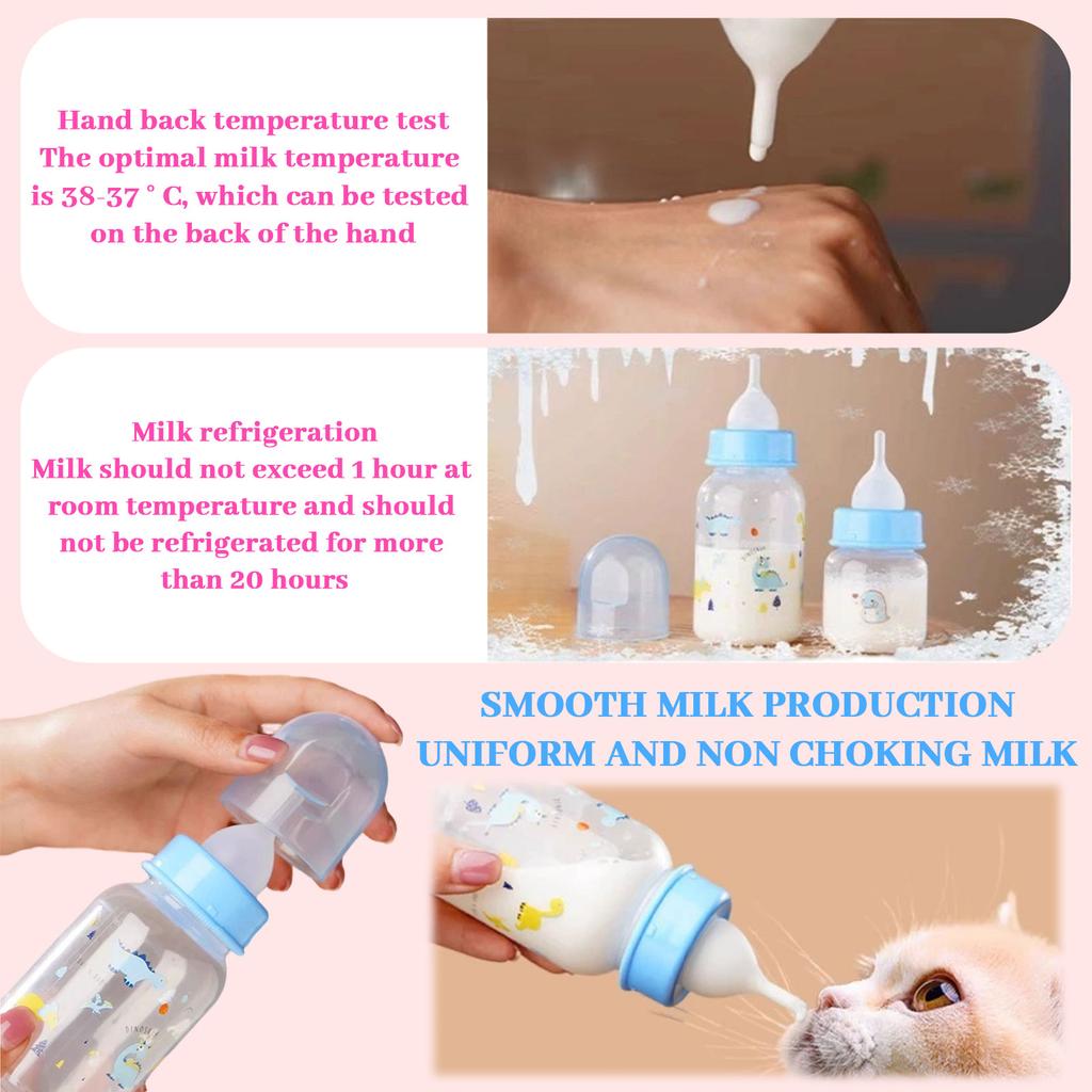 Pet Bottle For Newborn Kittens & Puppies | Feeding Bottle With Soft Nipple For Small Cats And Dogs