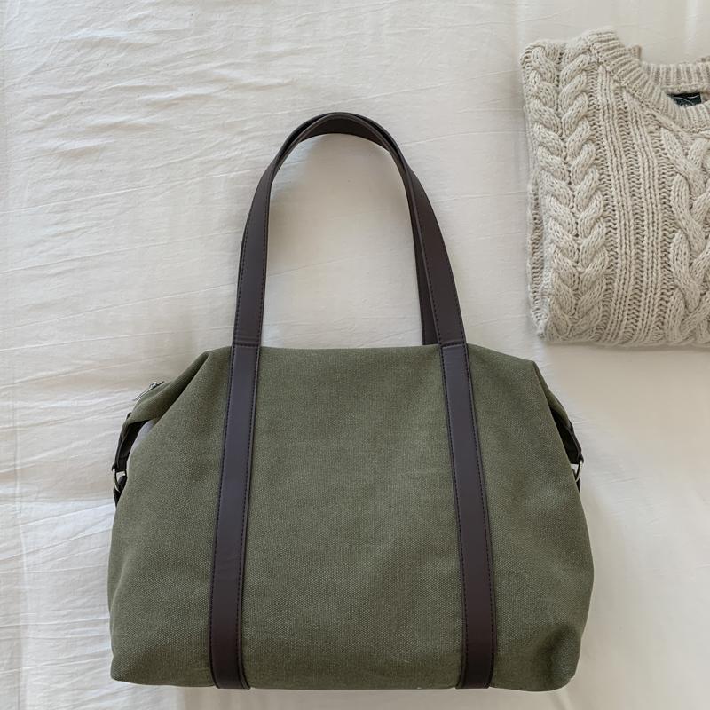 Canvas Duffel Bag Women's Large Capacity Tote Shoulder Bag Casual Travel Handbag
