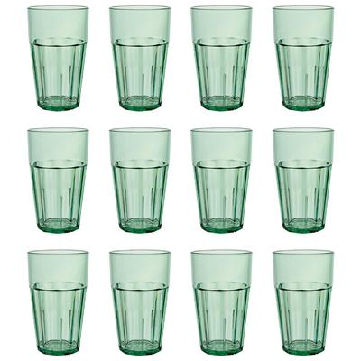 Szklanki Thunder Group 470ml16oz, Zestaw 12 sztuk, Klasa komercyjna, Odporne na stłuczenia, Można myć w zmywarce, Plastikowe kubki nieprzywierające, Można układać w stos (PLPCTB116GR-12S)
