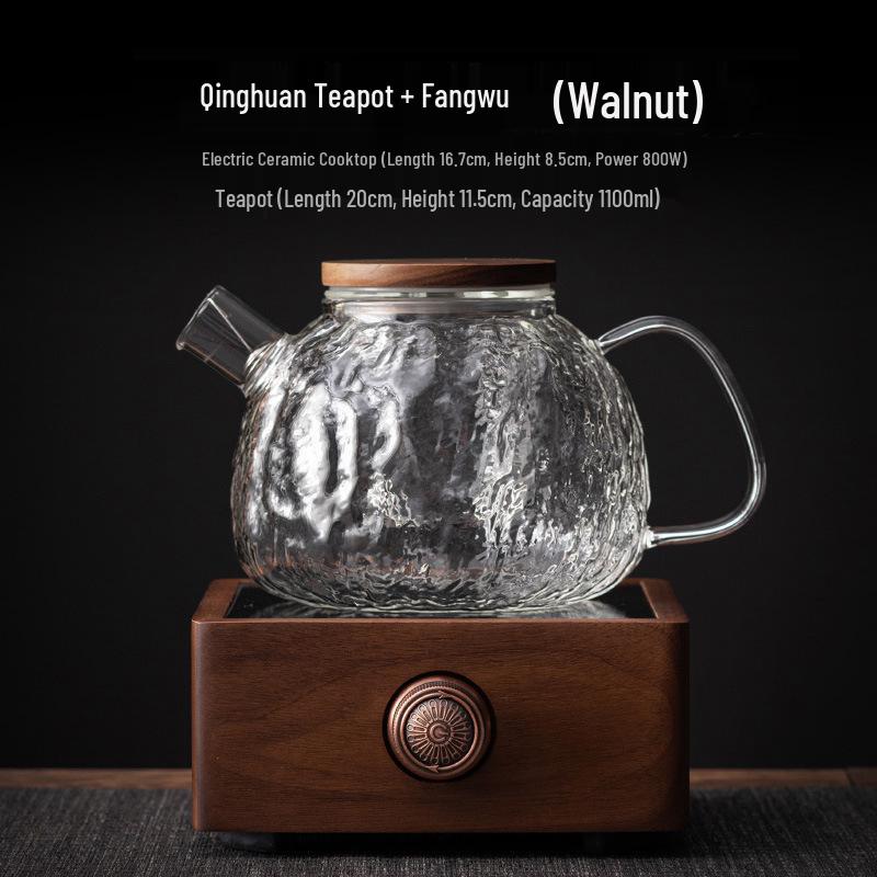 Qinghuan Large Capacity Japanese Glass Teapot with High Temperature Resistance and Thickened Tea Infuser Set