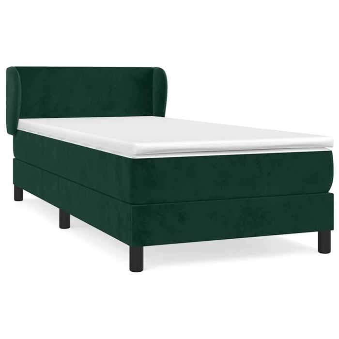 Sommier et matelas - Maison Exclusive - Velours vert foncé - 80x200 cm - Tête de lit réglable