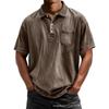 Men's Pure Cotton Casual Button-Down Polo Shirt (Short-Sleeve, Versatile)